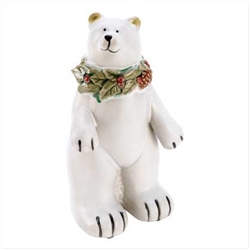 Ceramic Holiday Polar Bear Figurine