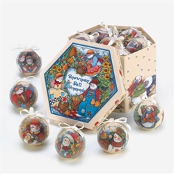 Country Snowman Boxed Christmas Ornament Set of 6