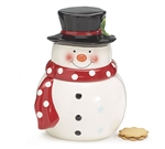 CERAMIC COOKIE JAR HOLIDAY SNOWMAN