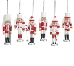 RED & WHITE NUTCRACKER ORNAMENTS (Set of 6)