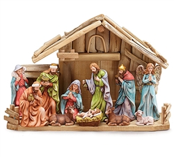NATIVITY 11PC PORCELAIN PASTEL SET