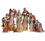 DECOR NATIVITY TIN (Hand painted glitter tin 6 figures)