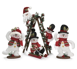 DECOR PLAYFUL FRIEND SANTA & SNOWMEN (Set of 4)