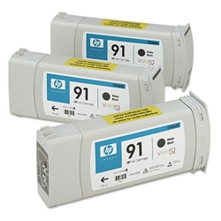 Ink Cartridge,HP91,3/PK,BLACK, 775 MIL