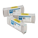 Ink Cartridge,HP91, 3 PK,LIGHT CYAN