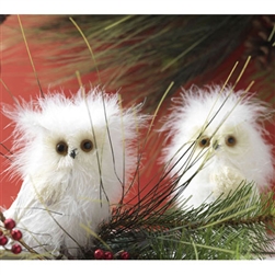 RAZ 5.5" FEATHERED OWL (SET OF 12)