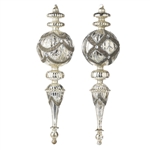 RAZ 14" ANTIQUED BEADED FINIAL ORNAMENT (SET OF 4)