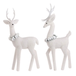 RAZ 24.5" FLOCKED DEER (SET OF 2)
