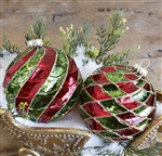 RAZ 4" GLASS SWIRL BALL ORNAMENT (SET OF 8)