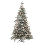 RAZ IMPORTS 7.5' PRE-LIT FROSTED TREE WITH PINECONES IN STAND