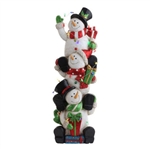 RAZ 30" LIGHTED STACKED SNOWMEN