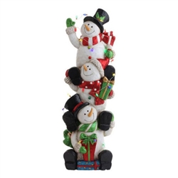 RAZ 30" LIGHTED STACKED SNOWMEN