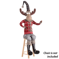 RAZ 84" HOLIDAY POSABLE SITTING MOOSE (Out of Stock)