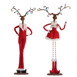 RAZ 26" LIGHTED STANDING DEER COUPLE
