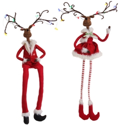 RAZ 20" LIGHTED SITTING DEER COUPLE