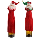 RAZ 15" SANTA BOTTLE TOPPER (SET OF 2)
