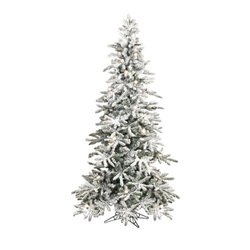 RAZ 7.5' PRE-LIT FLOCKED SLIM TREE